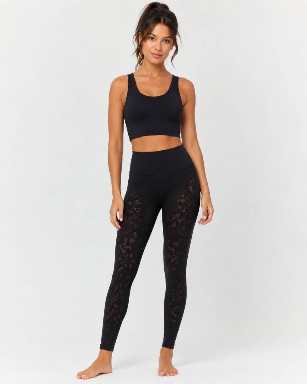 Lululemon Women’s Leggings Size 4 Black Orange Pattern High Rise Athletic Yoga P